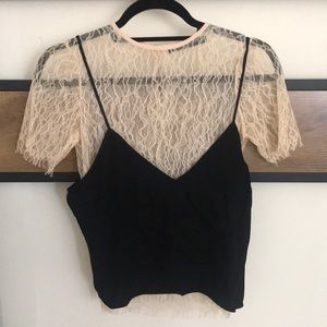 Zara 2 Piece lace top and tank top